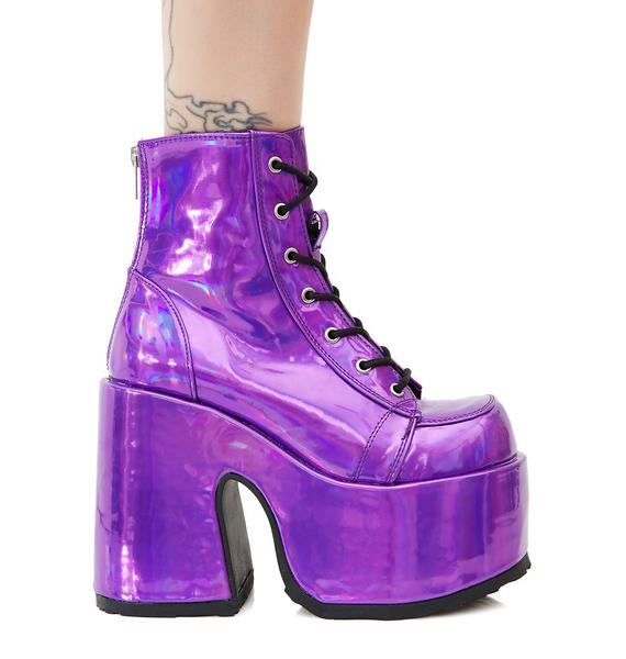 demonia holographic boots