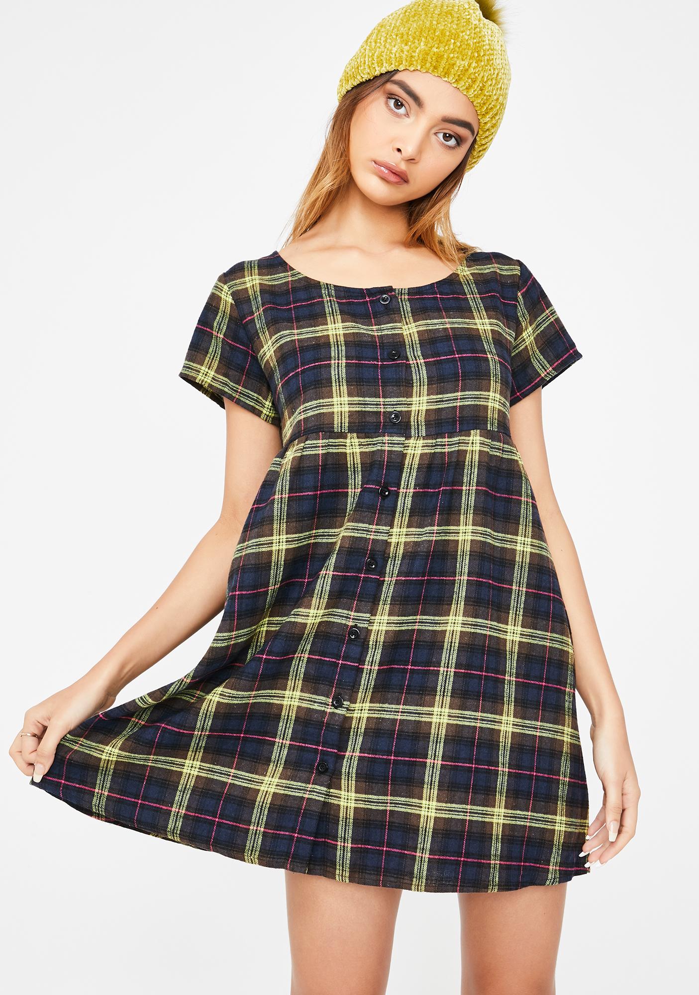checkered babydoll dress