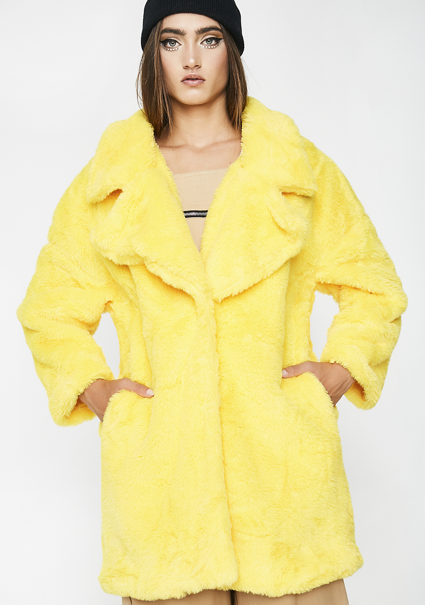 Oversized Yellow Faux Fur Jacket | Dolls Kill