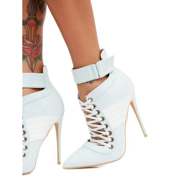 Public Desire Icy Fifi Lace Up Stiletto Ankle Boots | Dolls Kill