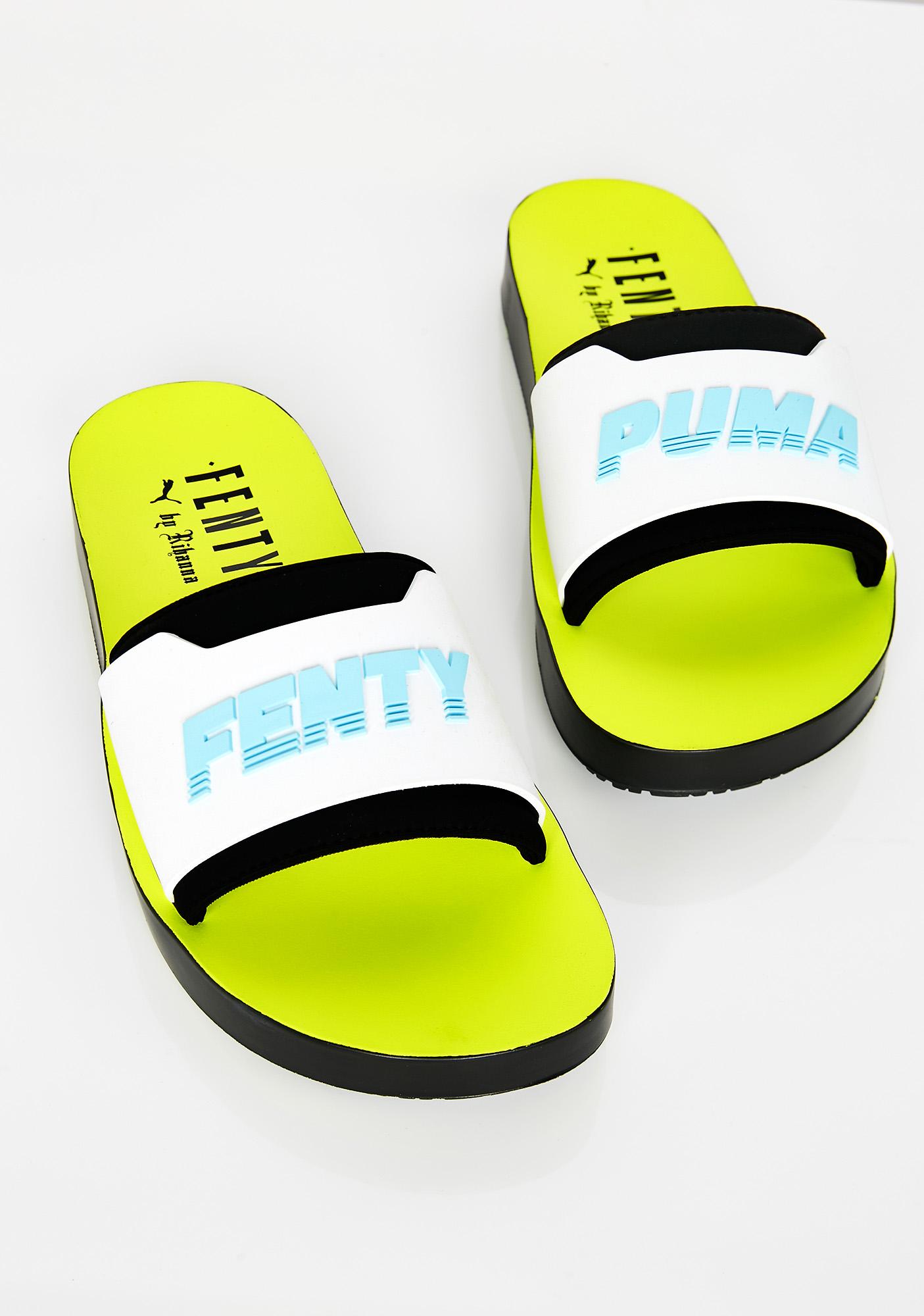 fenty puma slides yellow