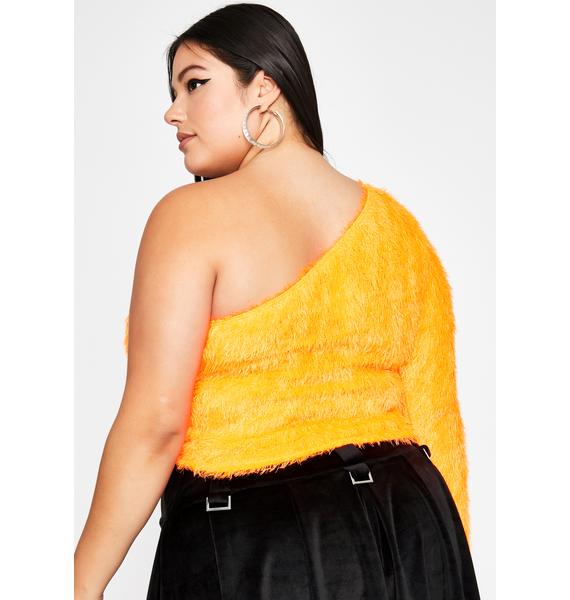 orange asymmetrical top