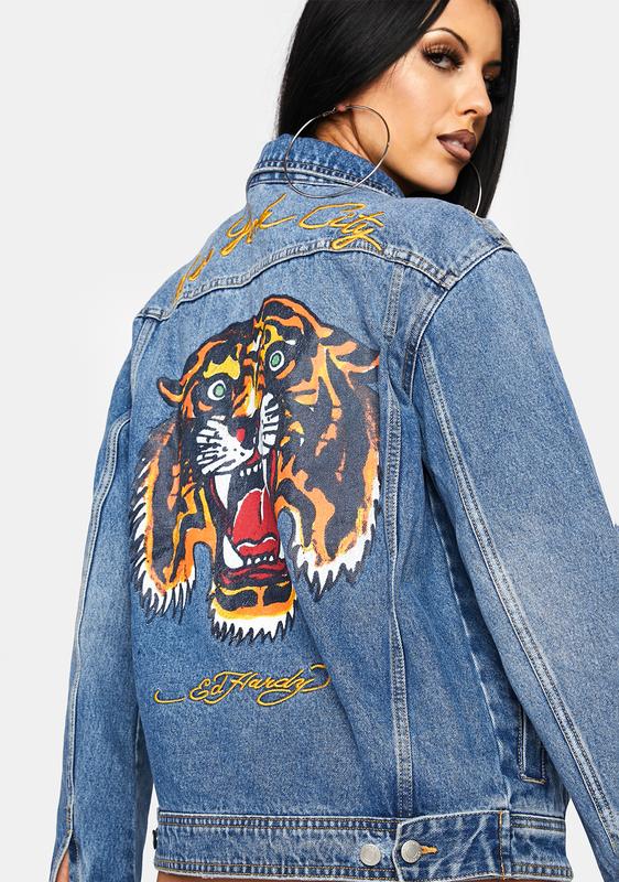 ed hardy denim jacket