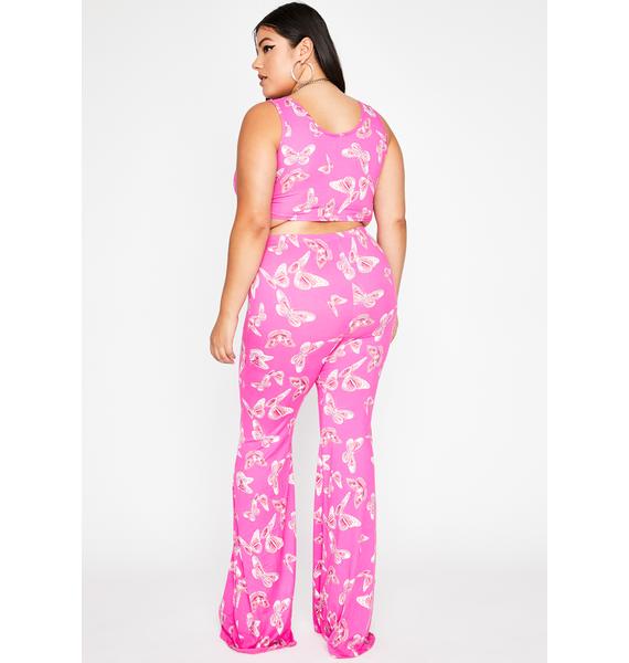Plus Butterfly Boot Cut Pants Set Dolls Kill