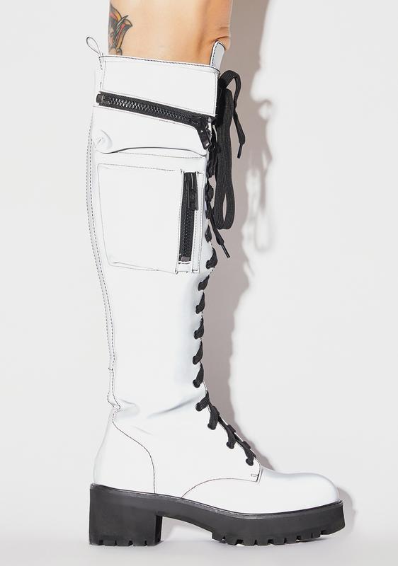 reflective combat boots