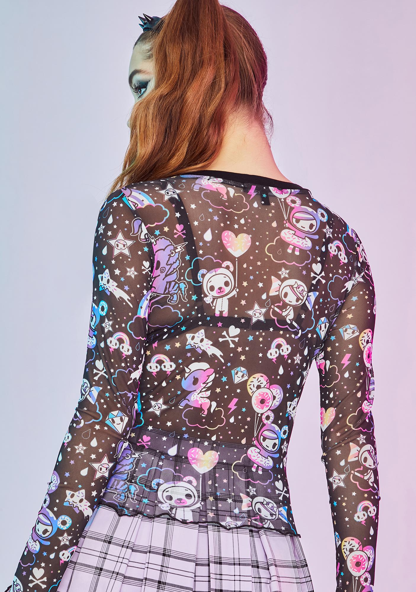 Dolls Kill X Tokidoki Donutella Long Sleeve Crop Top Dolls Kill