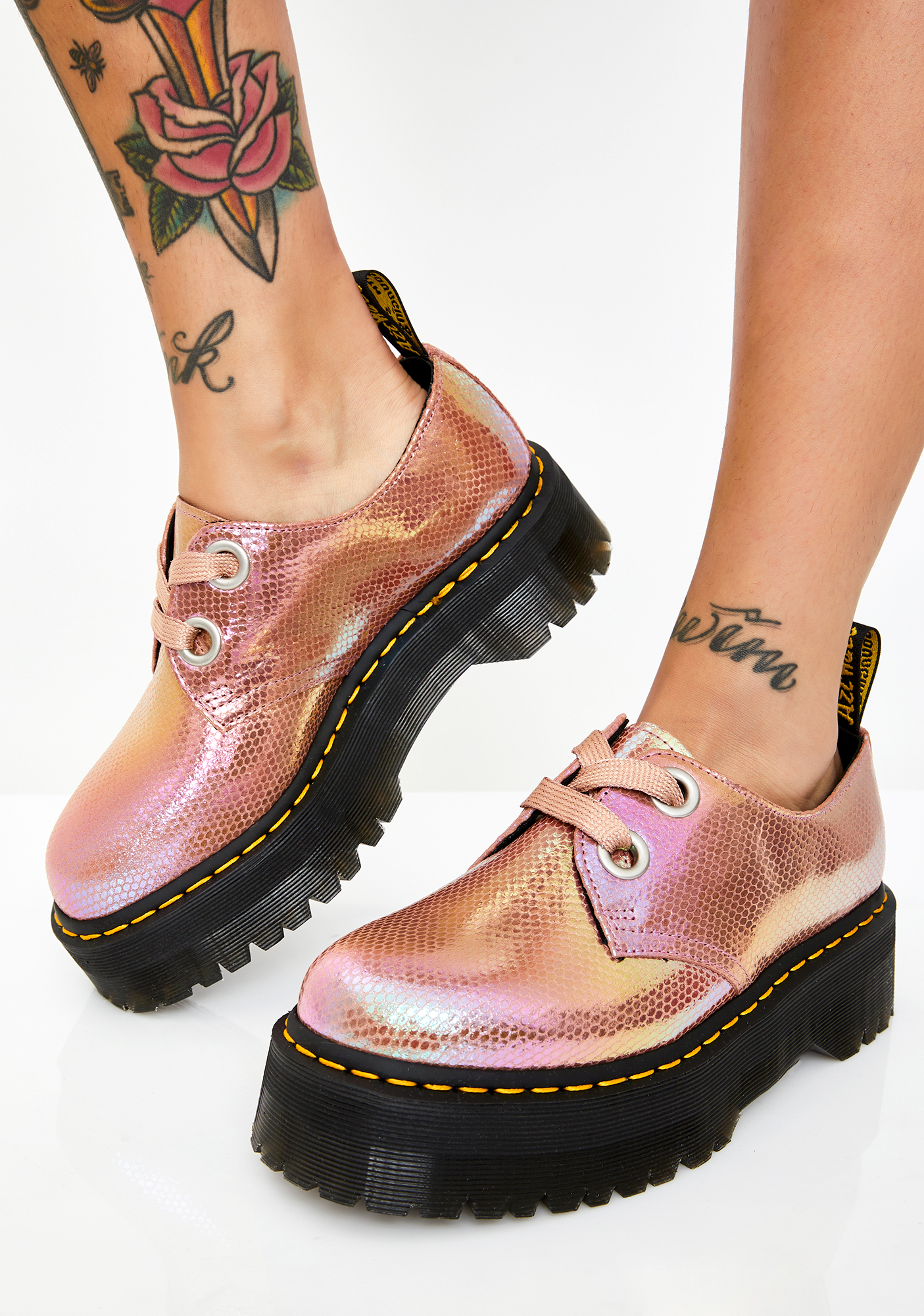 Dr. Martens Holly Pink Iridescent Shoes 