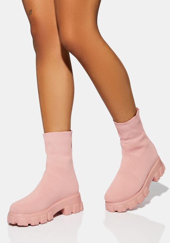 pink stretch boots