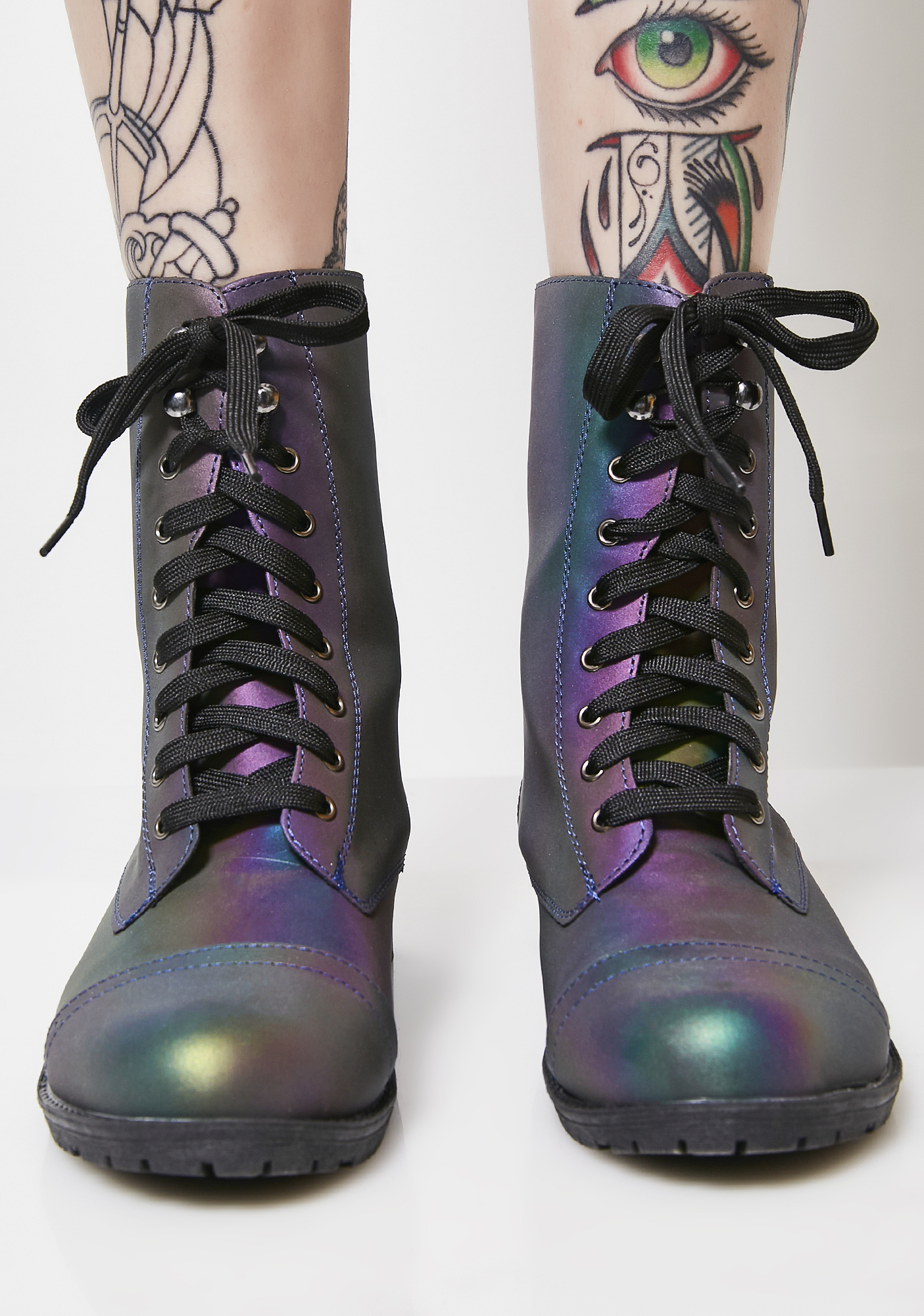 rainbow combat boots