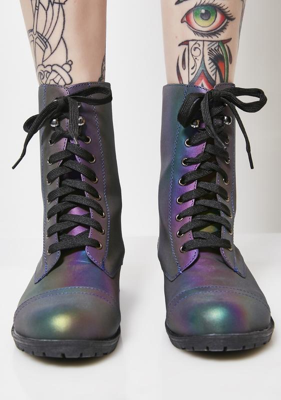 reflective combat boots