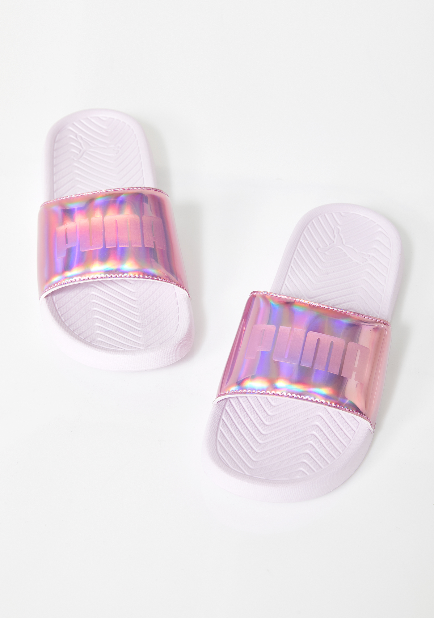 PUMA Popcat Chrome Slide Sandals | Dolls Kill