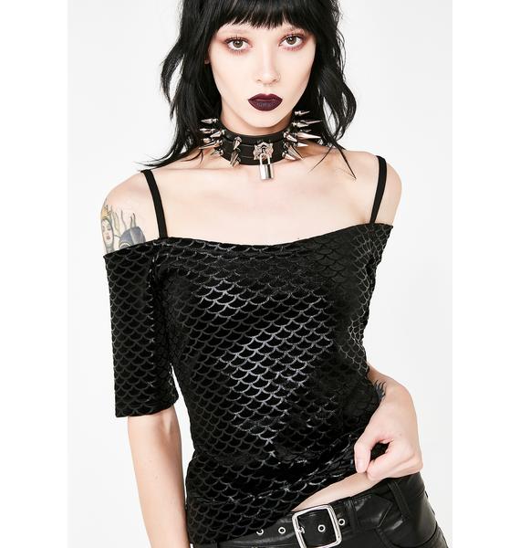 Killstar Black Sea Bardot Top | Dolls Kill