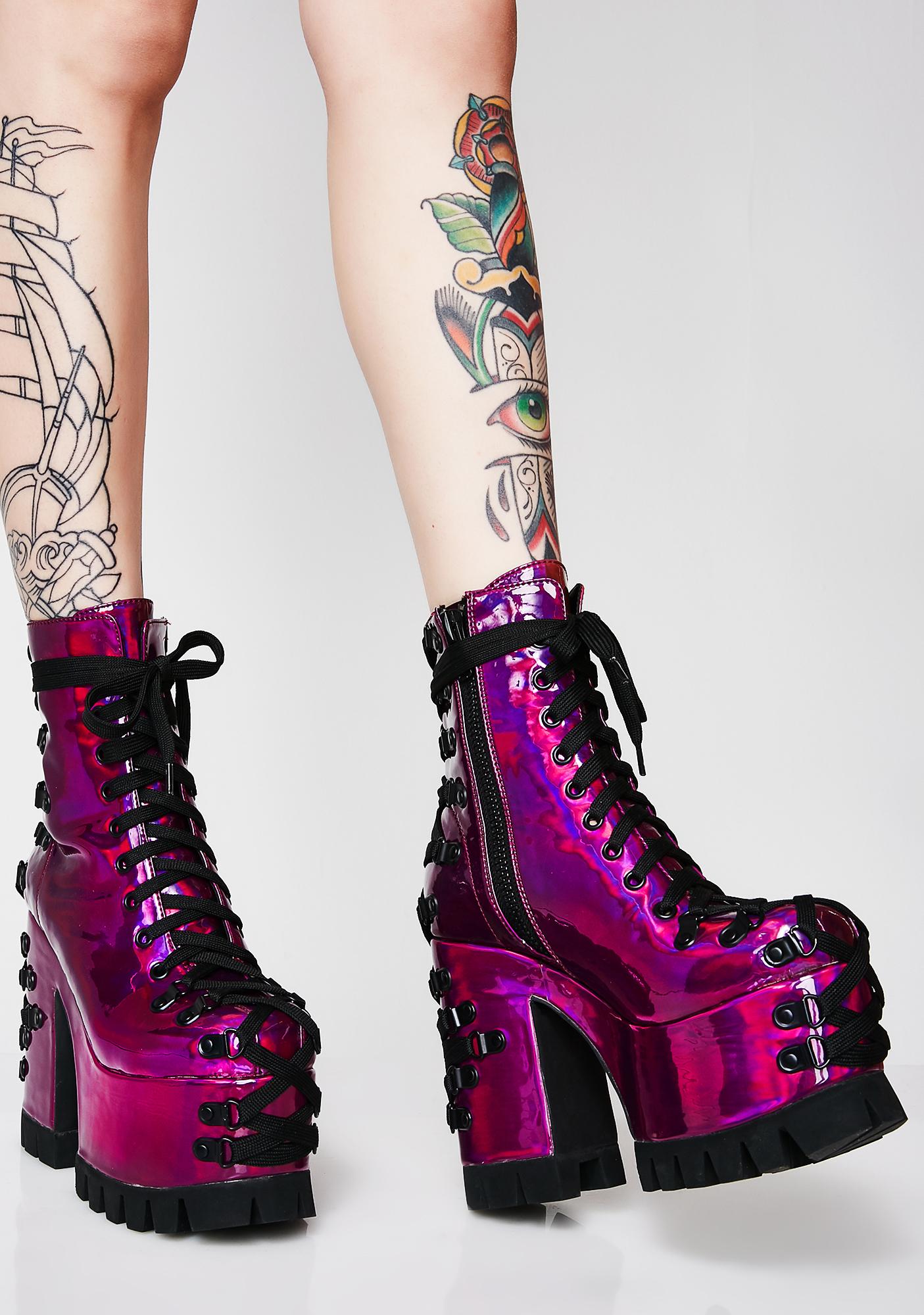 Club Exx Electric Dreams Corset Boots | Dolls Kill