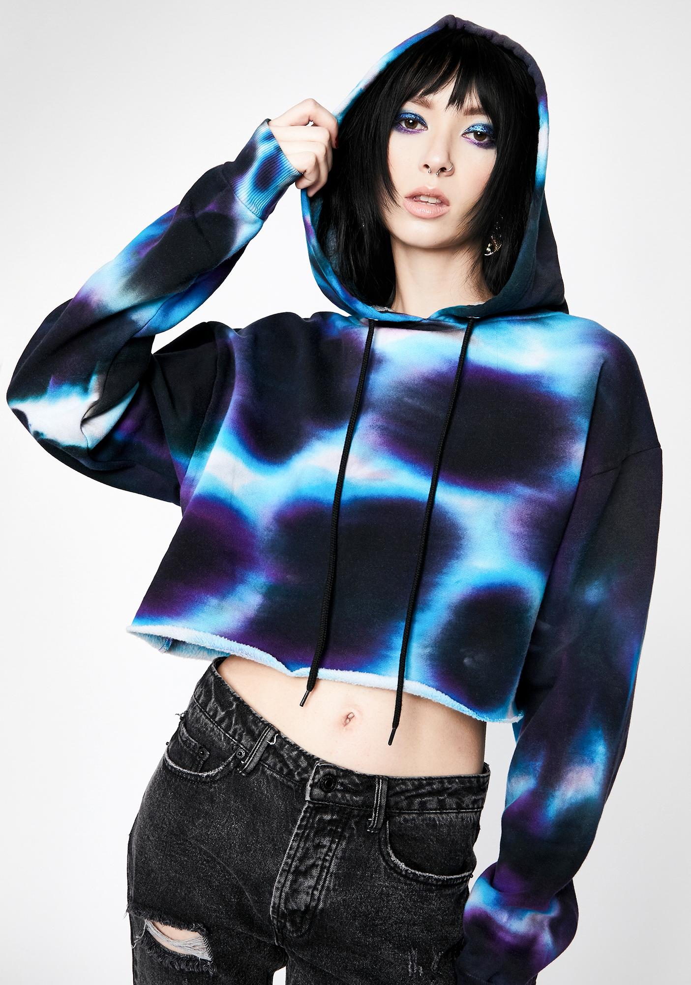 black and blue tie dye hoodie