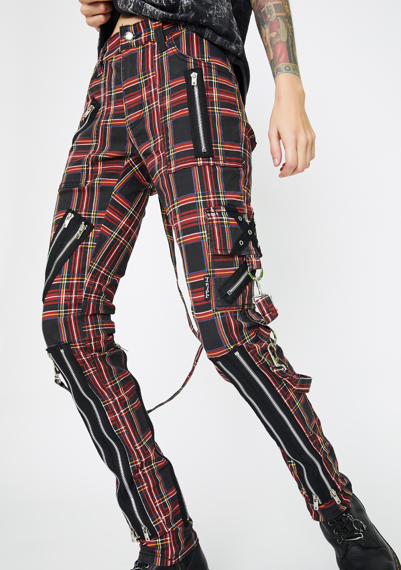 Tripp NYC Lit Plaid Bondage Pants | Dolls Kill