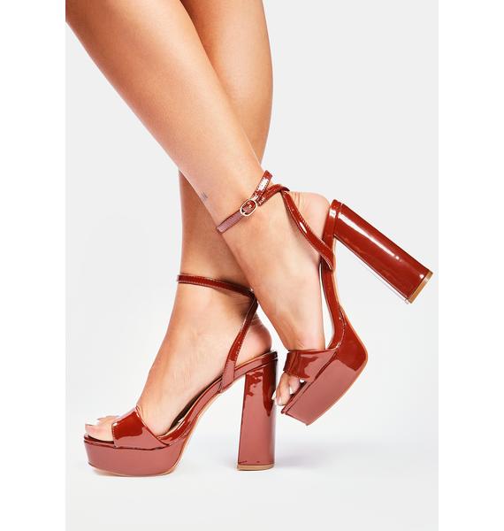 cognac heels closed toe