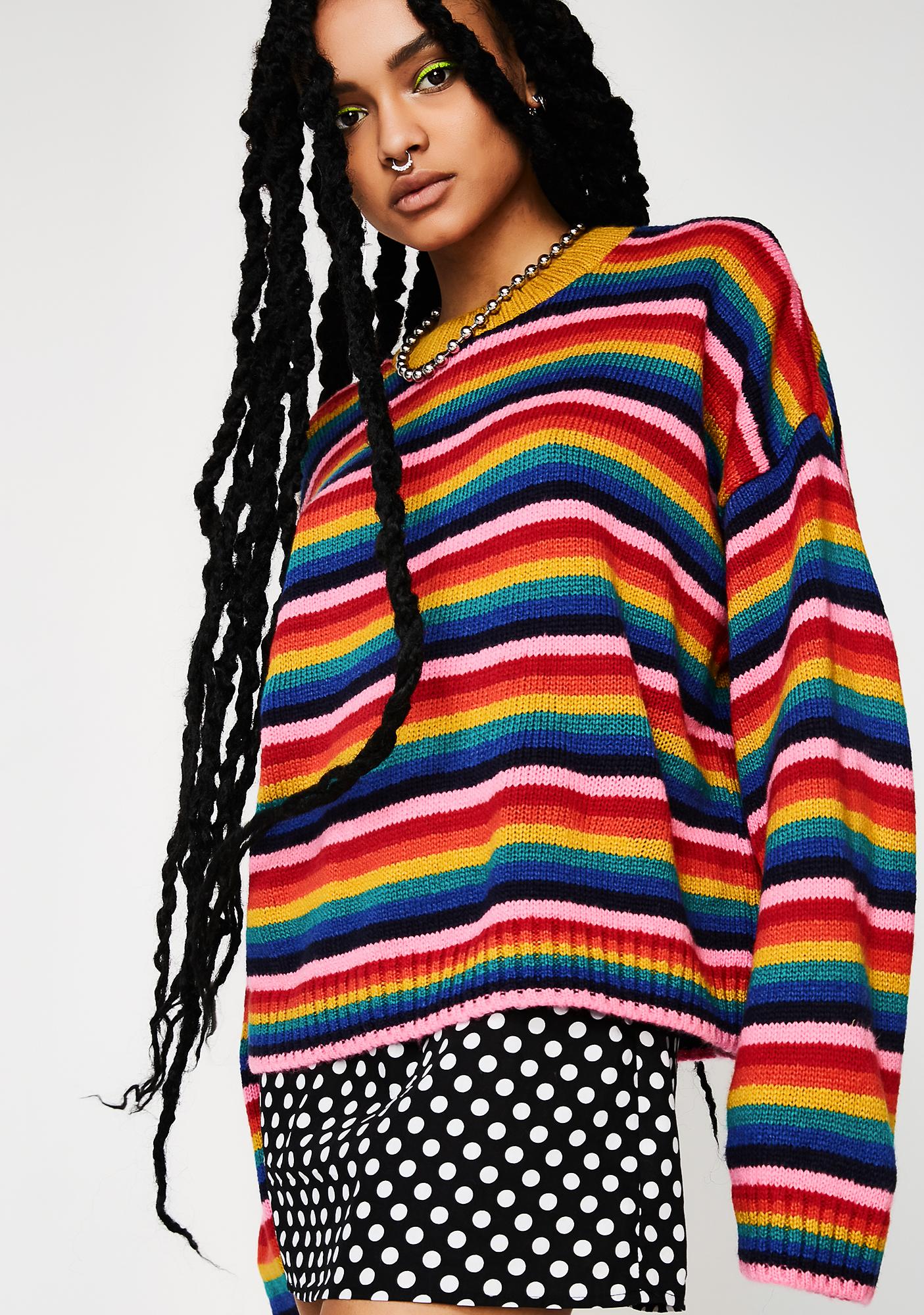 ragged priest rainbow sweater