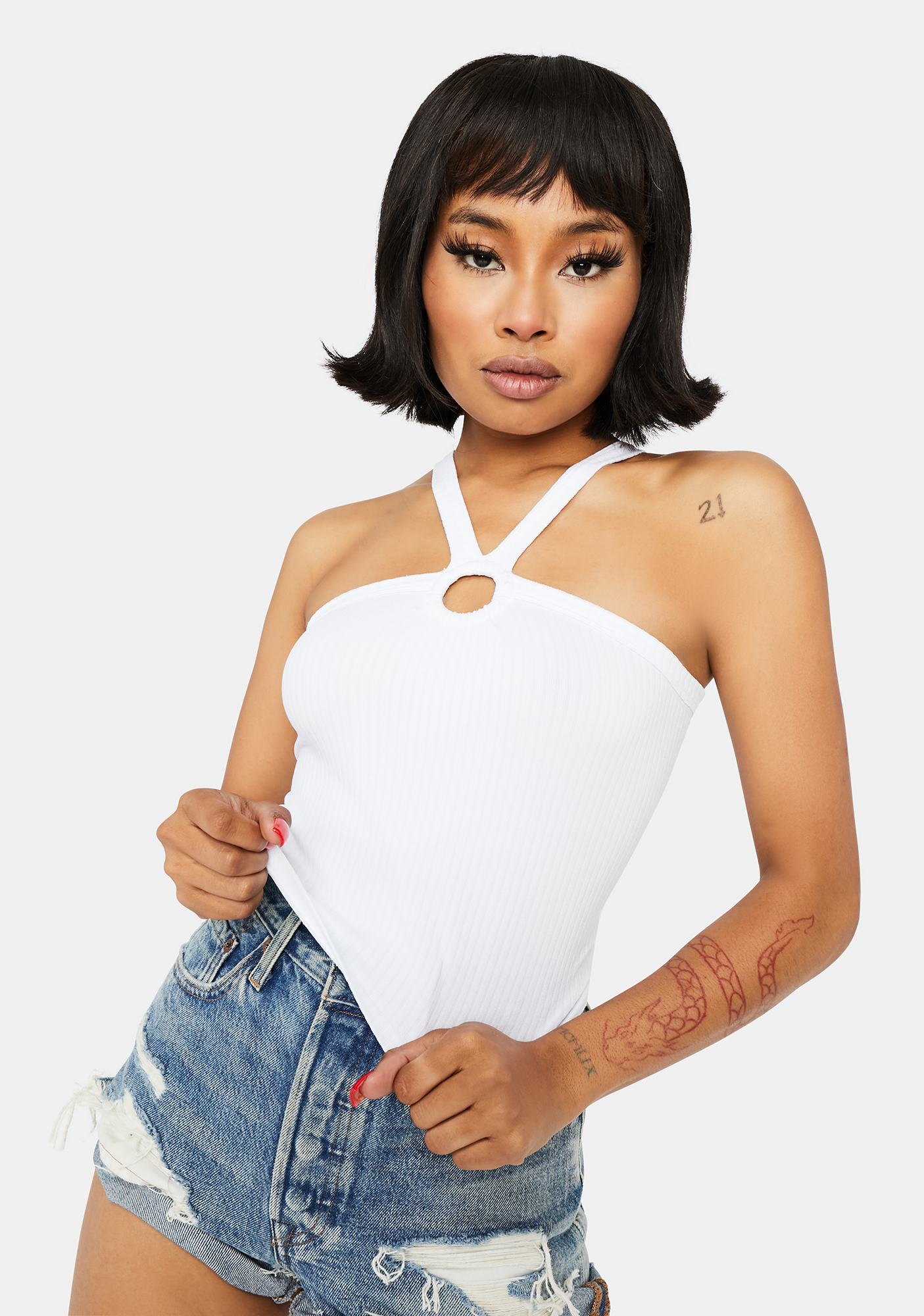 ORing Essential Halter Top White Dolls Kill