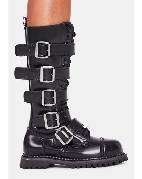 black demonia matte low trinity boots