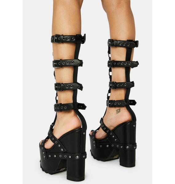 FAN ALL FLAMES Cage You Platform Heels Dolls Kill