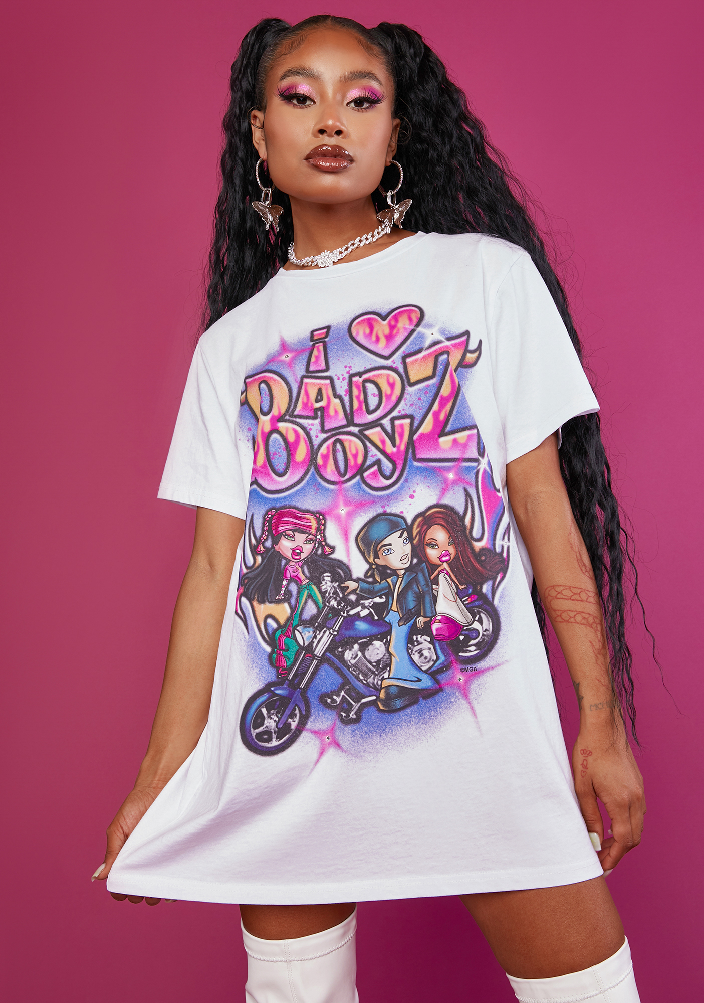 Dolls Kill X Bratz Airbrush Graphic Oversized Bad Boyz Tee | Dolls 