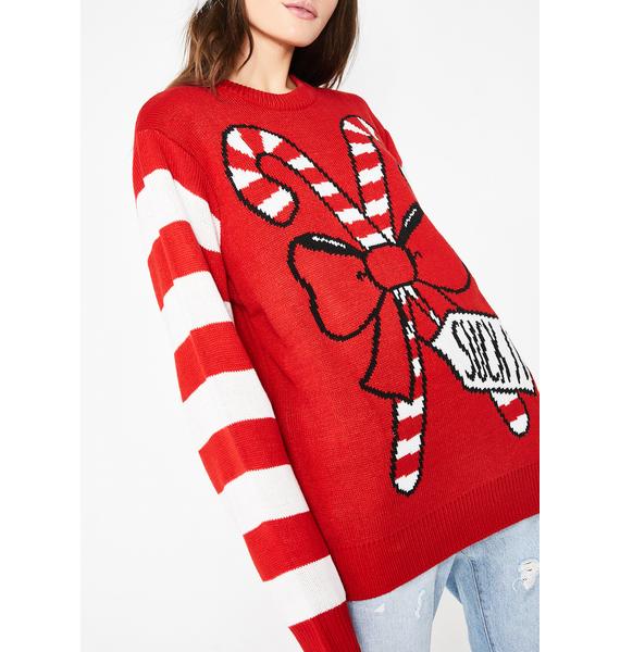 Holiday Candy Canes Stripe Sweater | Dolls Kill