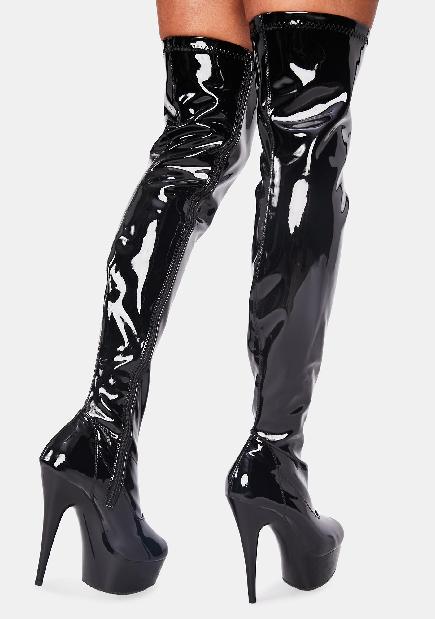 Pleaser Delight 3000 Patent Thigh High 