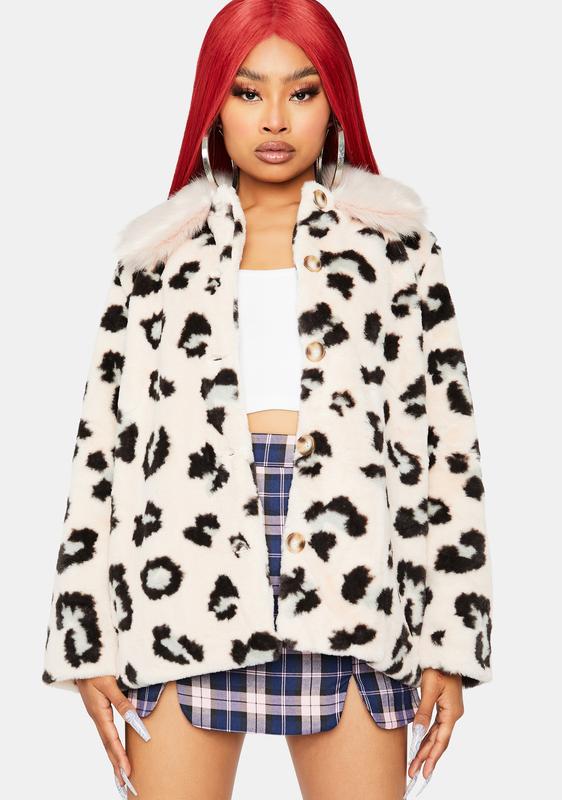 pink leopard fur coat