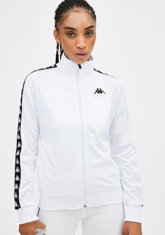 kappa track jacket white