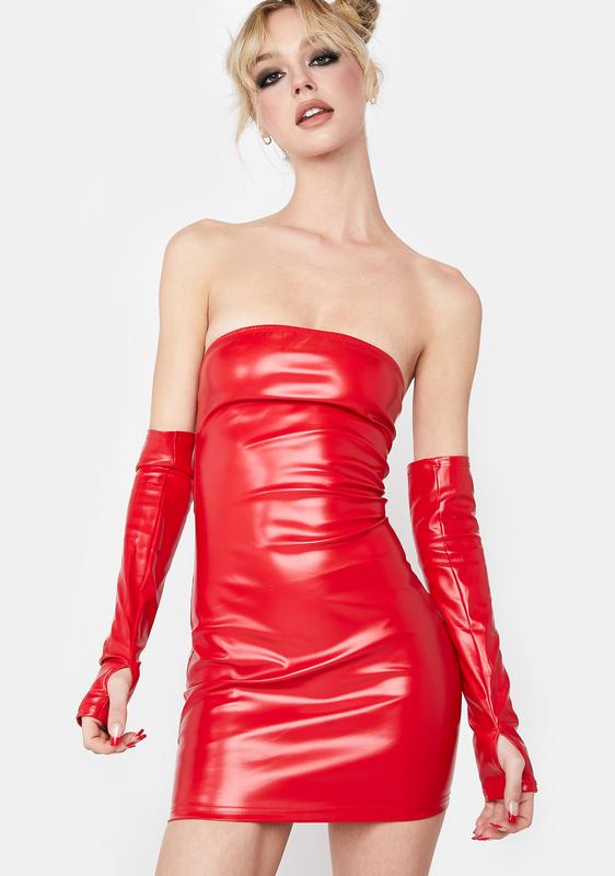 dolls kill latex dress