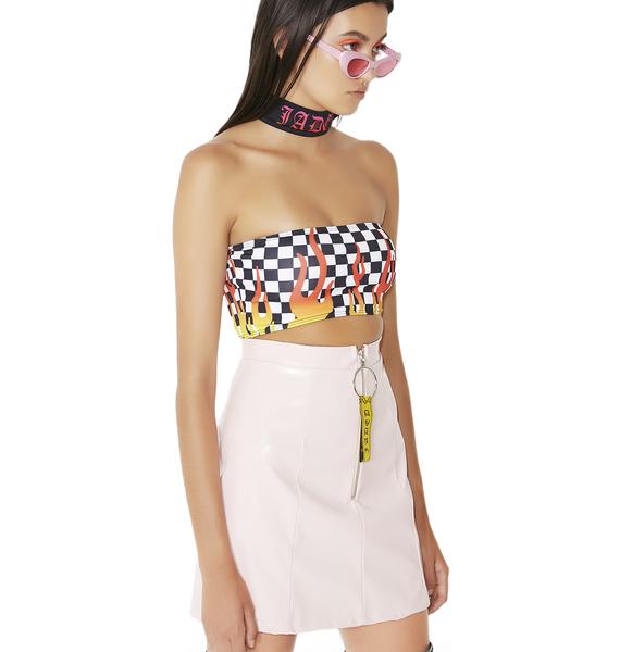 Jaded London Pink Patent Mini Skirt Dolls Kill