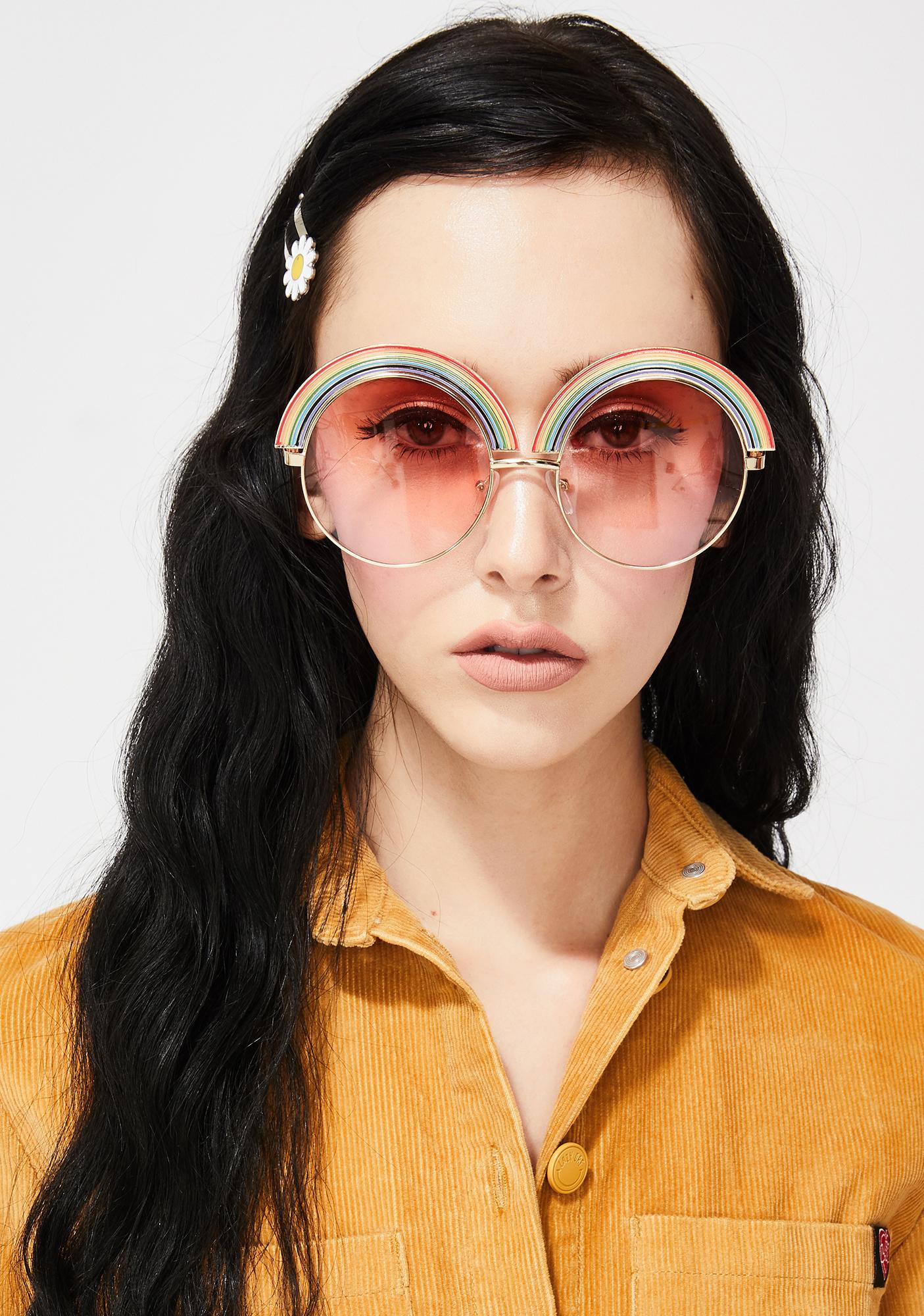 oversized clear round sunglasses