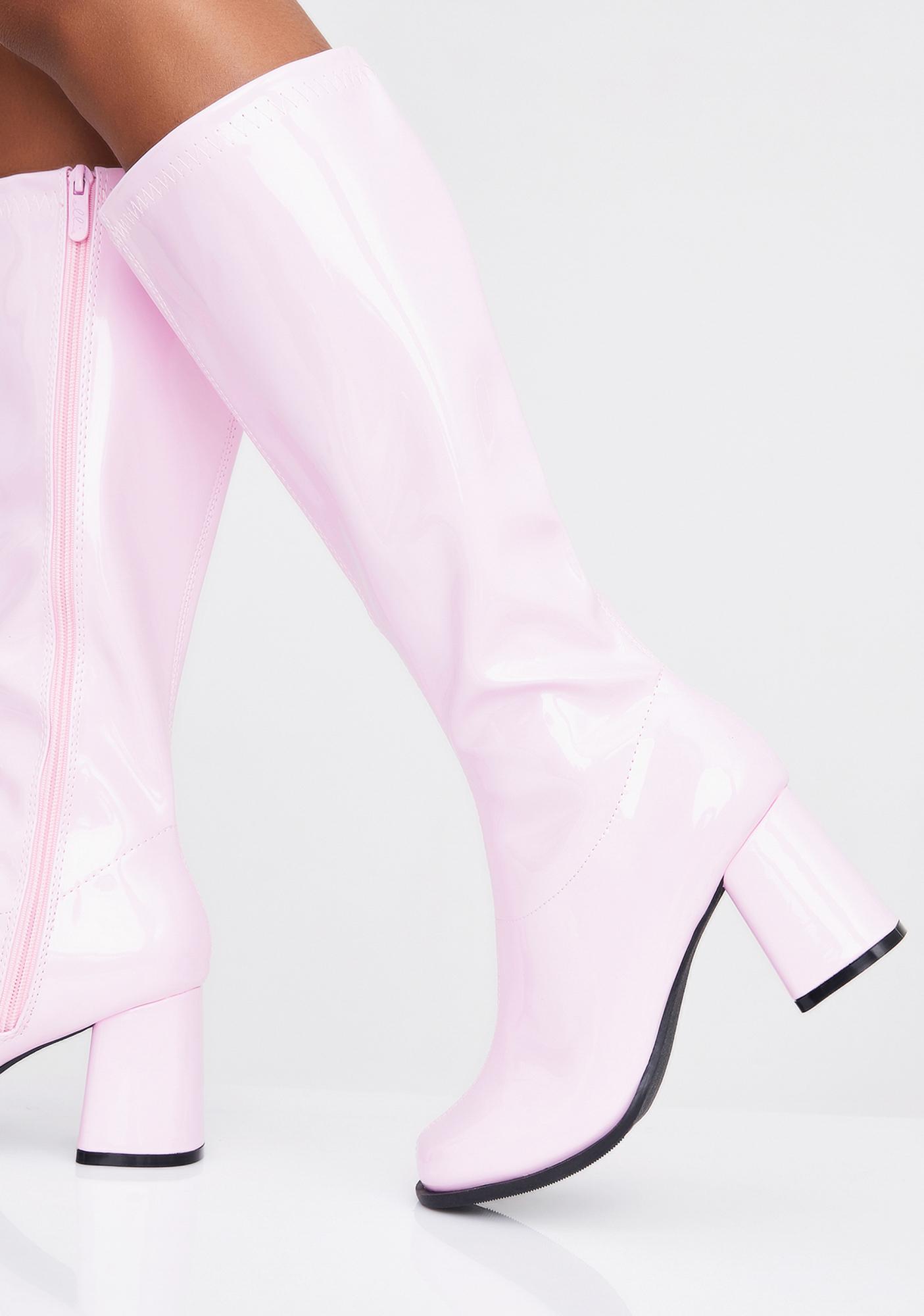 Pink Patent Go-Go Boots | Dolls Kill