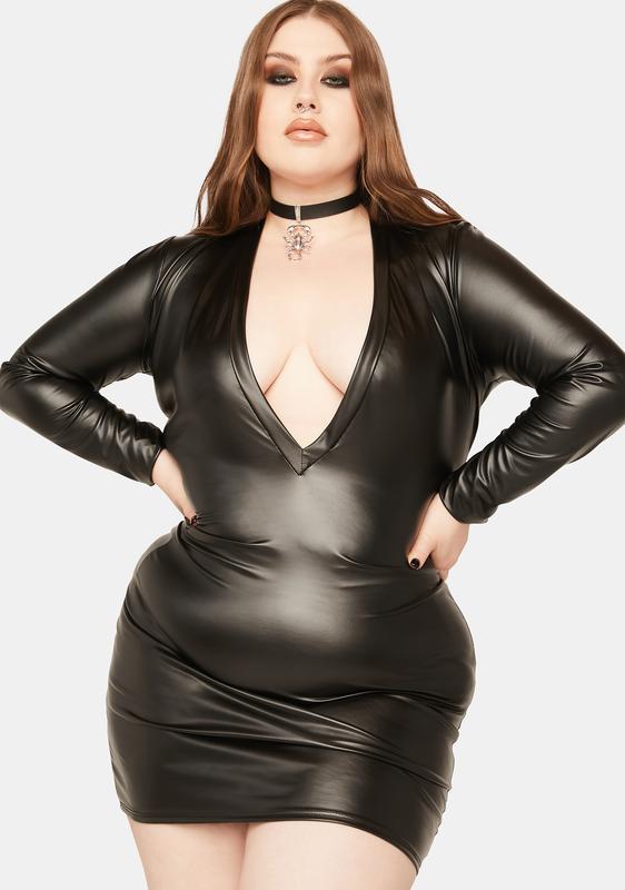 dolls kill latex dress