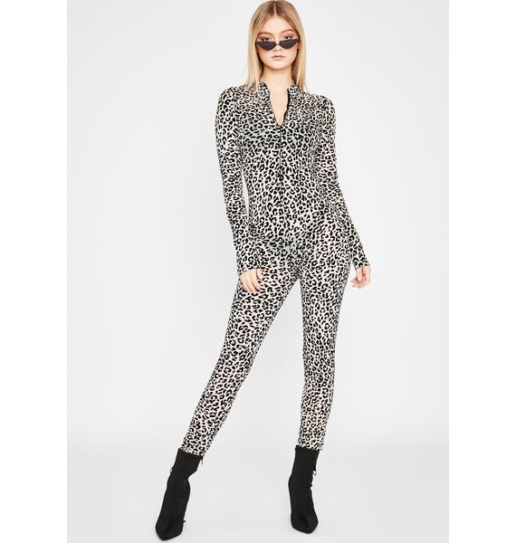 White Black Leopard Print Catsuit | Dolls Kill