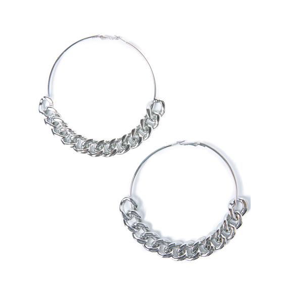 Silver Chain Gang Earrings Dolls Kill