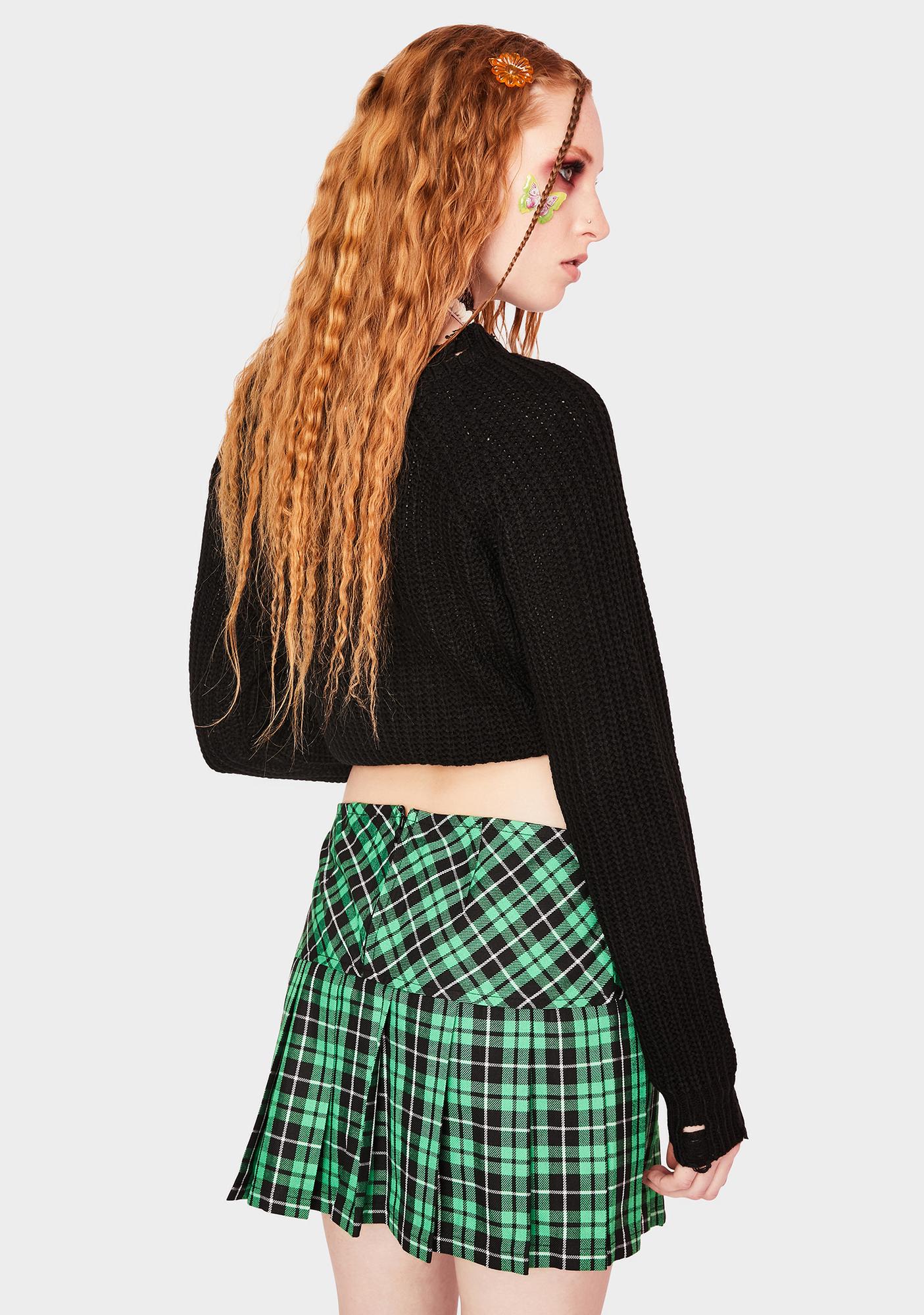 tripp nyc green plaid skirt