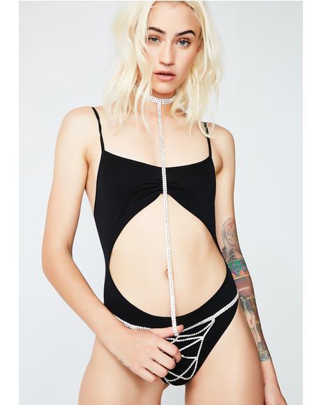 Iced Out Rhinestone Thong Choker