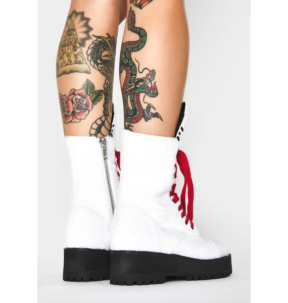 Dolls Kill Hello Kitty Fuzzy Ankle Boots Kawaii Punk Dolls Kill