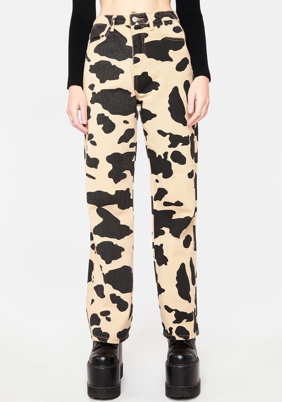 mens cow print jeans