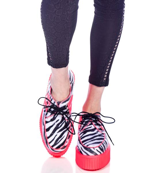 Demonia UV Cheetah Creepers Dolls Kill