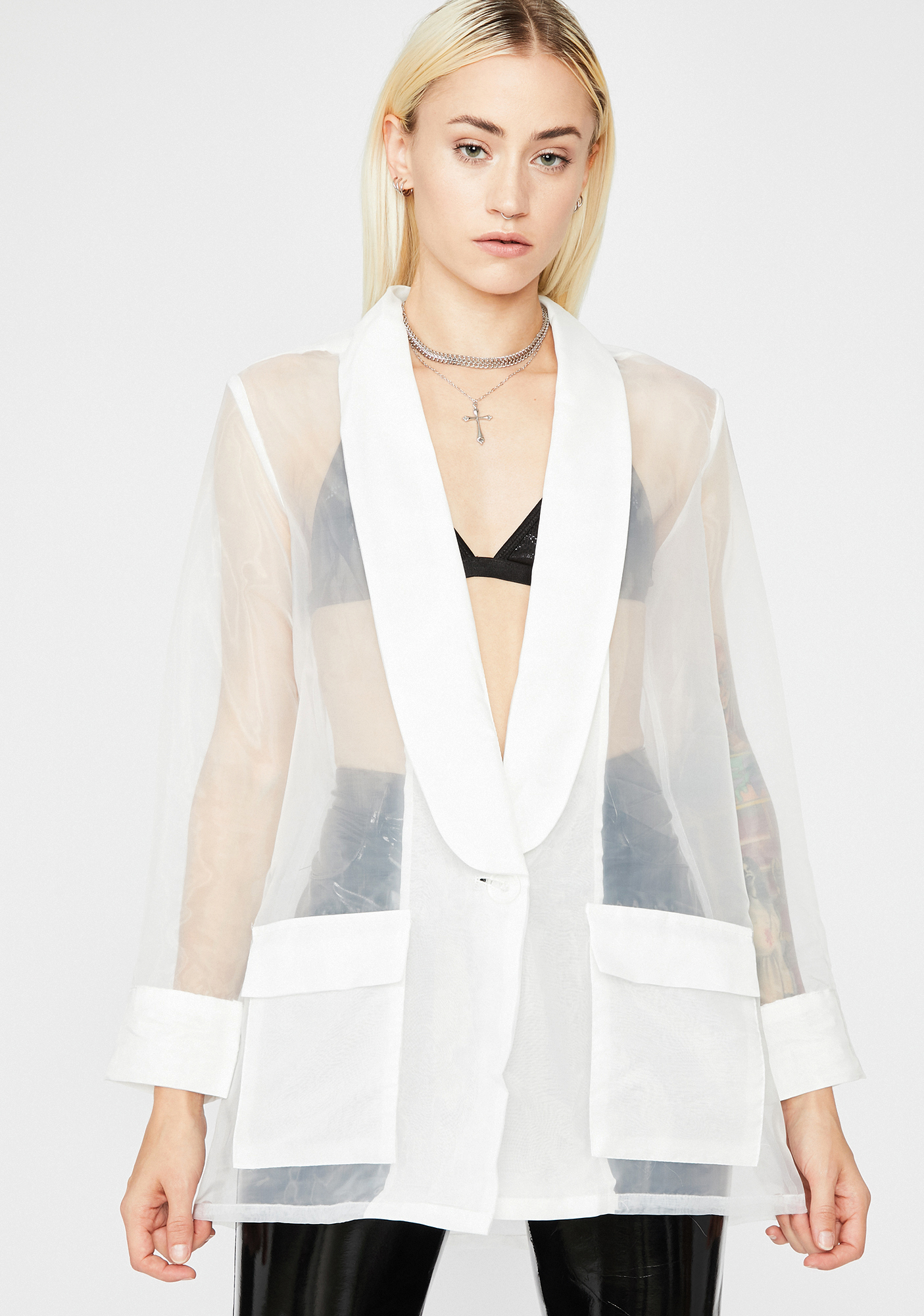 sheer blazer jacket