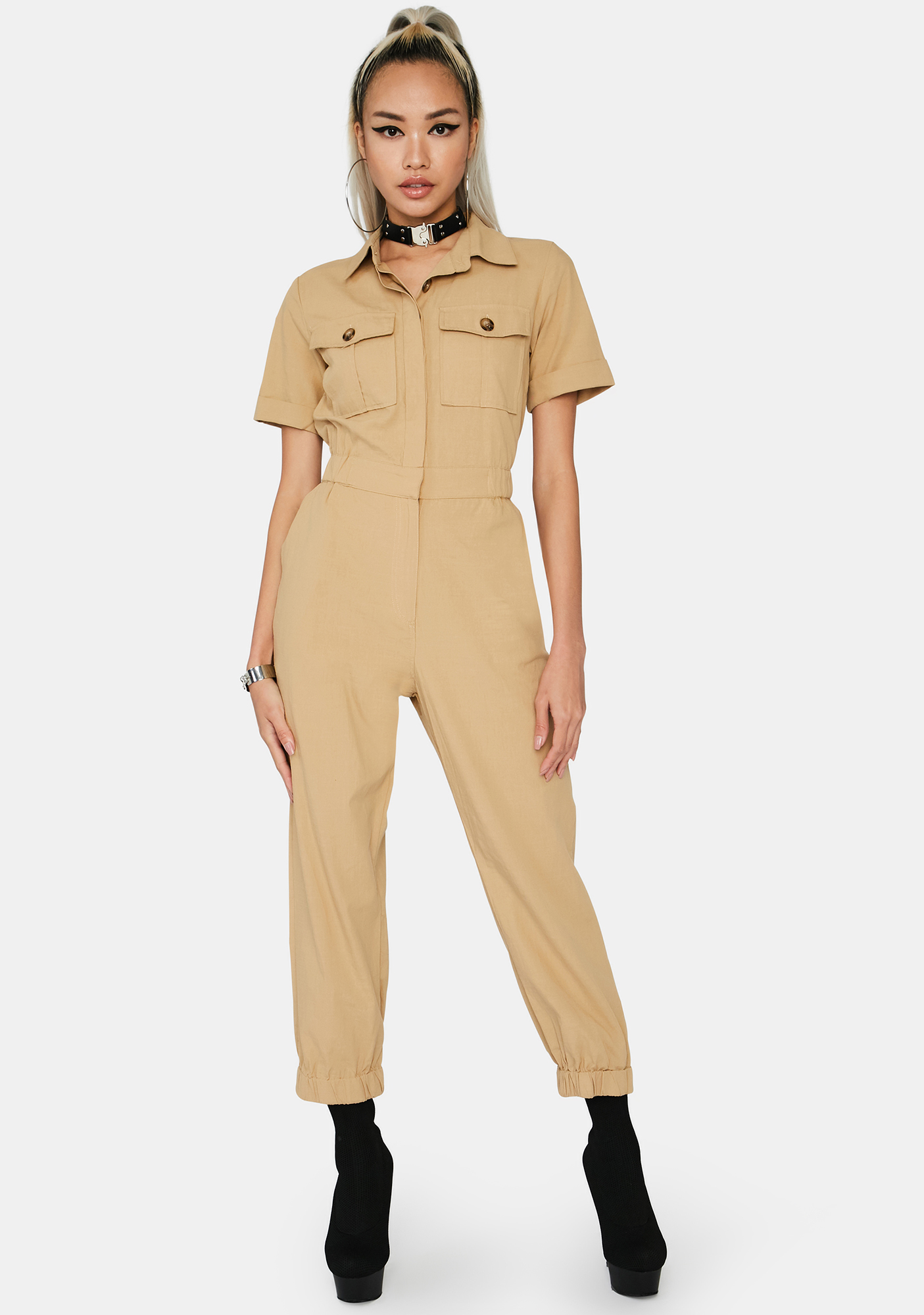Glamorous Yellow Stone Utility Jumpsuit Dolls Kill