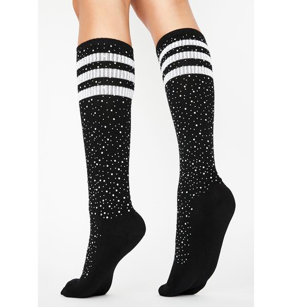 black knee high tube socks