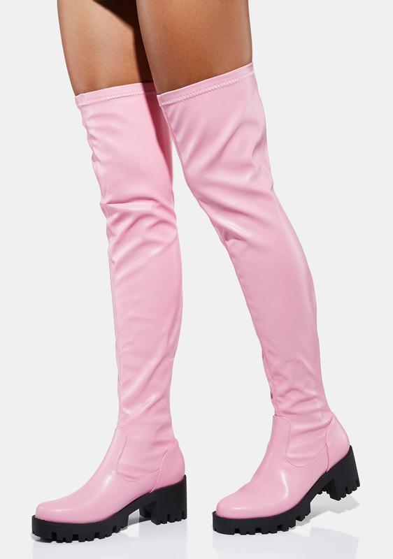 high pink boots