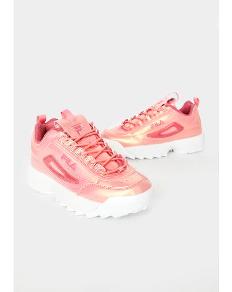 fila pink disruptor ii liquid luster trainers