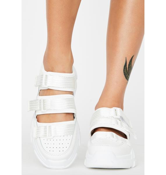 Strappy Sandal Sneakers - White | Dolls Kill