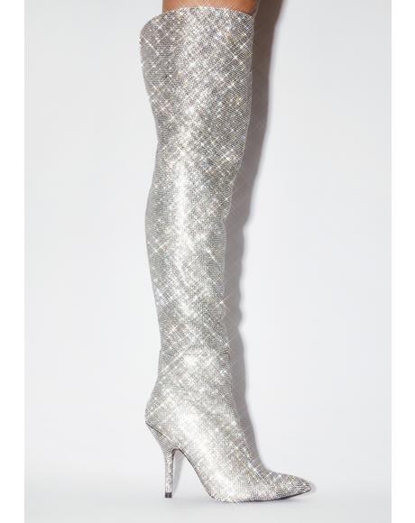rhinestone thigh boots