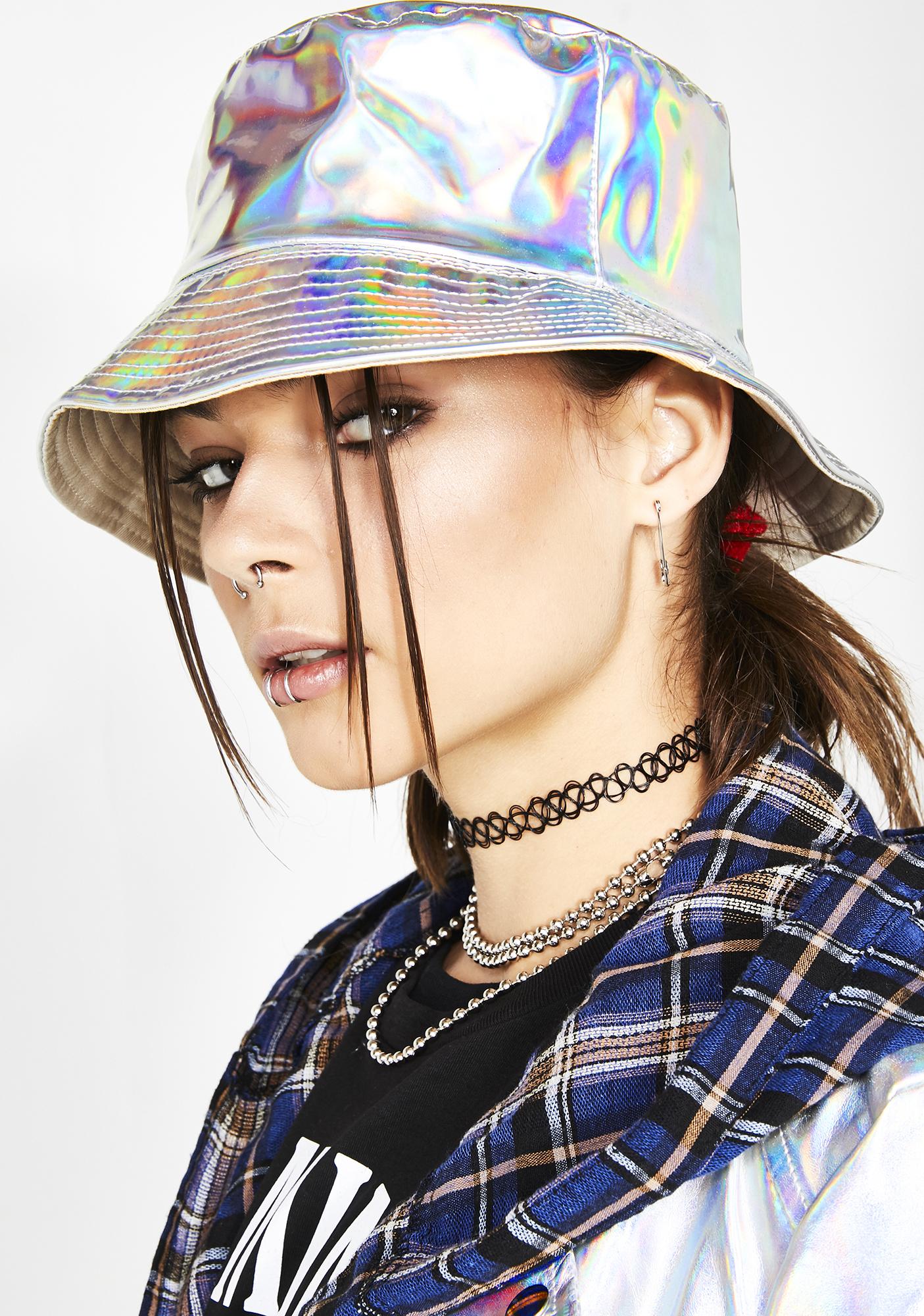 holographic bucket hat
