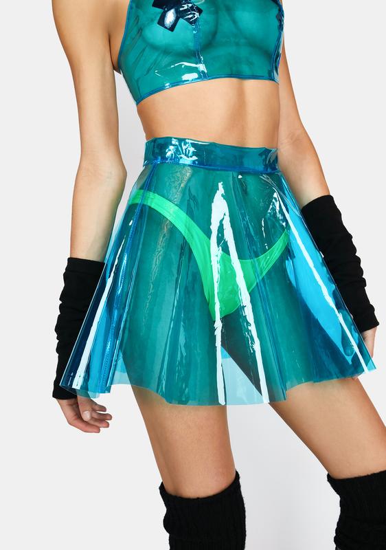 pleated pvc skirt